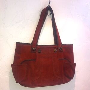 Gorsuch - ETRO Suede Satchel with Leather Buttons